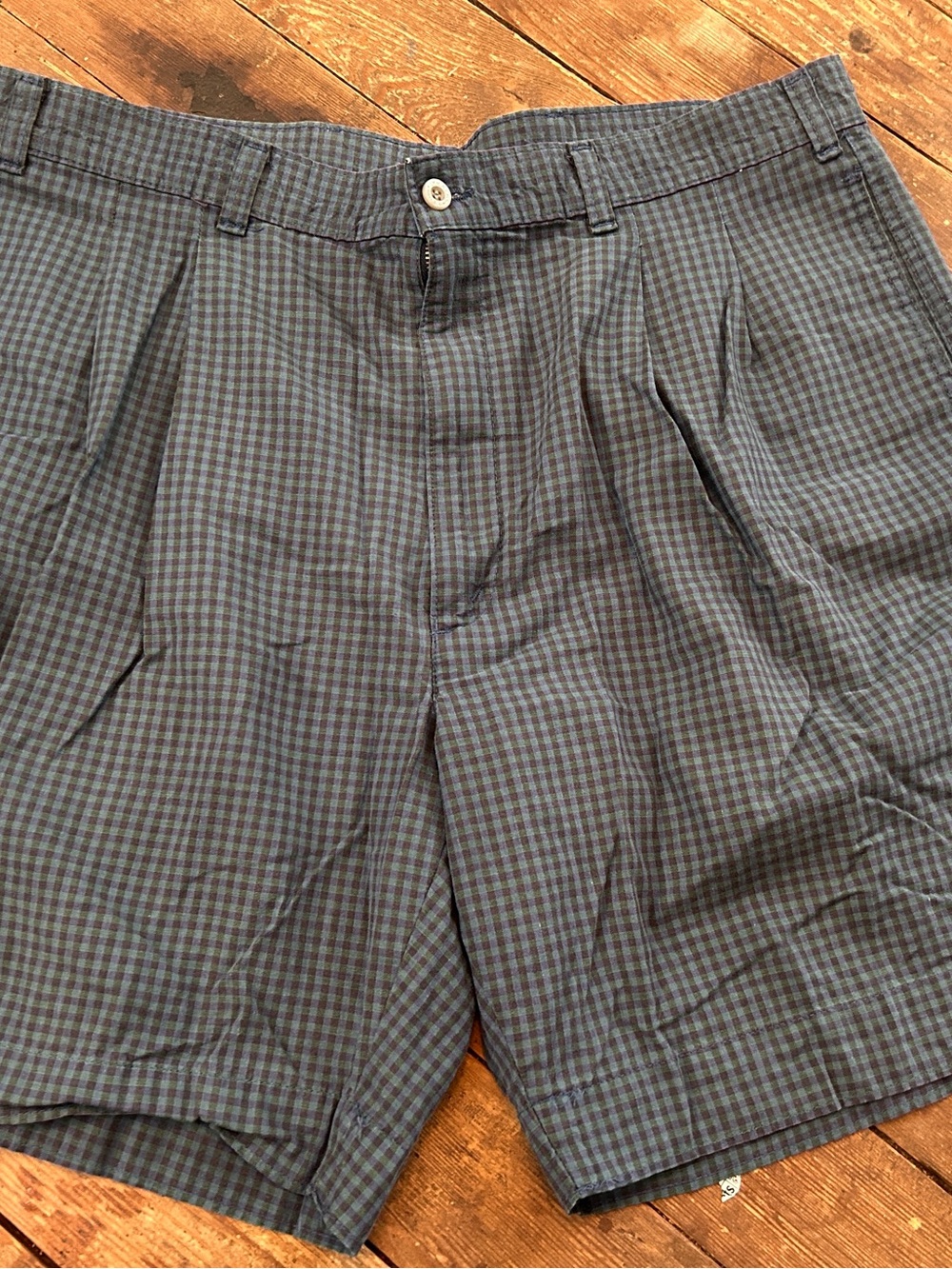 Levi’s Docker Shorts USA made 100% Cotton - Blue/Green Checkered Houndstooth